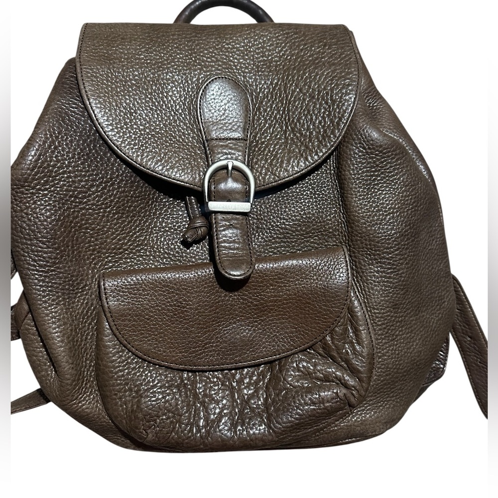 Vintage 90s Eddie Bauer brown pebbled leather medium backpack